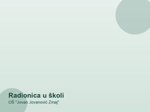Radionica u školi — OŠ "Jovan Jovanović Zmaj"